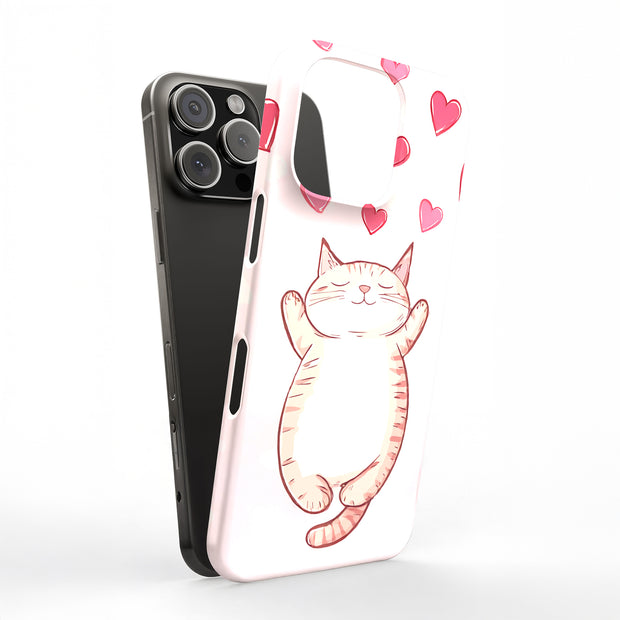 Cute Sleepy Cat Tough Cases For Apple iPhone (17, 16, 15, 14, 13, 12, 11, X, SE, 8, 7/ Air, Plus, Pro, Max, Mini, XR, XS), Print in USA