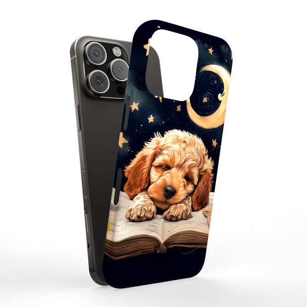 Sleepy Cockapoo Tough Cases For Apple iPhone (17, 16, 15, 14, 13, 12, 11, X, SE, 8, 7/ Air, Plus, Pro, Max, Mini, XR, XS), Print in USA