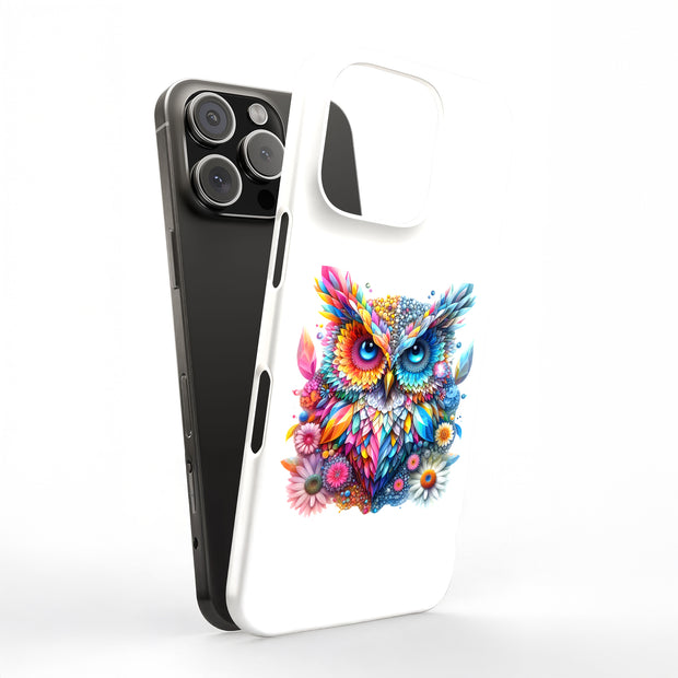 Gems Flower Owl Tough Cases For Apple iPhone (17, 16, 15, 14, 13, 12, 11, X, SE, 8, 7/ Air, Plus, Pro, Max, Mini, XR, XS), Print in USA