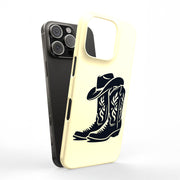 Cowboy Hat Boot Tough Cases For Apple iPhone (17, 16, 15, 14, 13, 12, 11, X, SE, 8, 7/ Air, Plus, Pro, Max, Mini, XR, XS), Print in USA