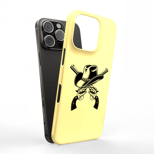 Cowboy Hat Guns Tough Cases For Apple iPhone (17, 16, 15, 14, 13, 12, 11, X, SE, 8, 7/ Air, Plus, Pro, Max, Mini, XR, XS), Print in USA