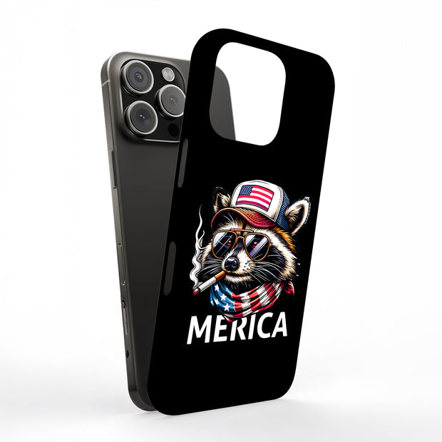 Patriot Raccoon Tough Cases For Apple iPhone (17, 16, 15, 14, 13, 12, 11, X, SE, 8, 7/ Air, Plus, Pro, Max, Mini, XR, XS), Print in USA