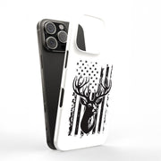 USA Flag Deer 3 Tough Cases For Apple iPhone (17, 16, 15, 14, 13, 12, 11, X, SE, 8, 7/ Air, Plus, Pro, Max, Mini, XR, XS), Print in USA