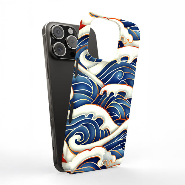 Japanese Wave 6 Tough Cases For Apple iPhone (17, 16, 15, 14, 13, 12, 11, X, SE, 8, 7/ Air, Plus, Pro, Max, Mini, XR, XS), Print in USA