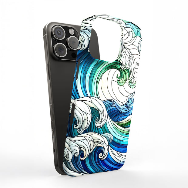 Glass Wave 1 Tough Cases For Apple iPhone (17, 16, 15, 14, 13, 12, 11, X, SE, 8, 7/ Air, Plus, Pro, Max, Mini, XR, XS), Print in USA