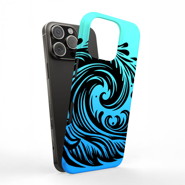 Line Art Waves Tough Cases For Apple iPhone (17, 16, 15, 14, 13, 12, 11, X, SE, 8, 7/ Air, Plus, Pro, Max, Mini, XR, XS), Print in USA