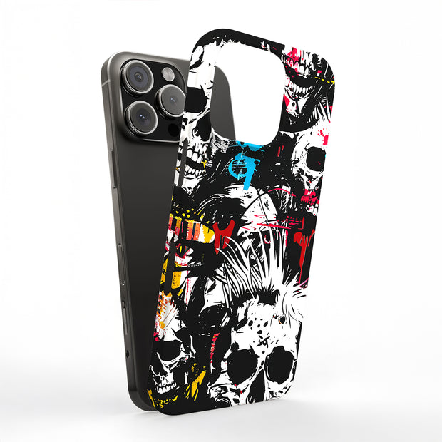Punk Skulls 1 Tough Cases For Apple iPhone (17, 16, 15, 14, 13, 12, 11, X, SE, 8, 7/ Air, Plus, Pro, Max, Mini, XR, XS), Print in USA