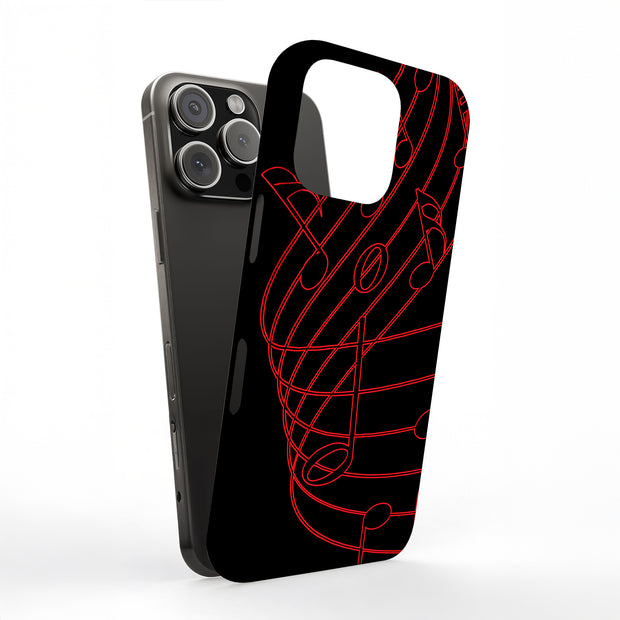 Musical Staff Tough Cases For Apple iPhone (17, 16, 15, 14, 13, 12, 11, X, SE, 8, 7/ Air, Plus, Pro, Max, Mini, XR, XS), Print in USA