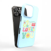 Jesus Love U 3 Tough Cases For Apple iPhone (17, 16, 15, 14, 13, 12, 11, X, SE, 8, 7/ Air, Plus, Pro, Max, Mini, XR, XS), Print in USA