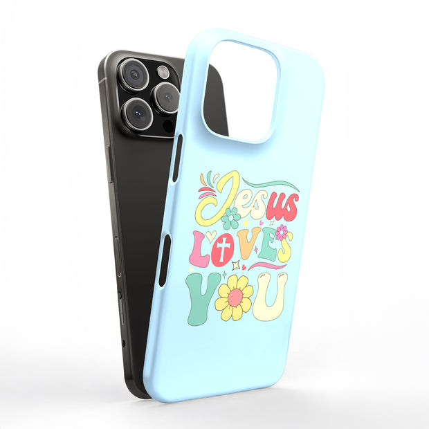 Jesus Love U 3 Tough Cases For Apple iPhone (17, 16, 15, 14, 13, 12, 11, X, SE, 8, 7/ Air, Plus, Pro, Max, Mini, XR, XS), Print in USA
