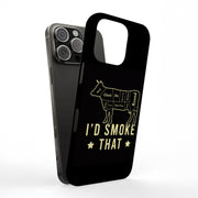I'd Smoke Cow Tough Cases For Apple iPhone (17, 16, 15, 14, 13, 12, 11, X, SE, 8, 7/ Air, Plus, Pro, Max, Mini, XR, XS), Print in USA