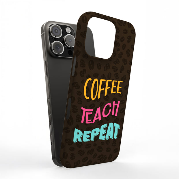 Coffee Teach Tough Cases For Apple iPhone (17, 16, 15, 14, 13, 12, 11, X, SE, 8, 7/ Air, Plus, Pro, Max, Mini, XR, XS), Print in USA