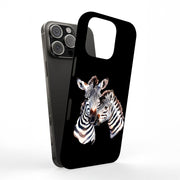 Zebra Couple Tough Cases For Apple iPhone (17, 16, 15, 14, 13, 12, 11, X, SE, 8, 7/ Air, Plus, Pro, Max, Mini, XR, XS), Print in USA