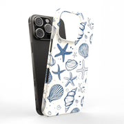 Blue Sea Shells Tough Cases For Apple iPhone (17, 16, 15, 14, 13, 12, 11, X, SE, 8, 7/ Air, Plus, Pro, Max, Mini, XR, XS), Print in USA