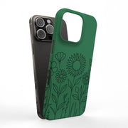 Flower Line Art Tough Cases For Apple iPhone (17, 16, 15, 14, 13, 12, 11, X, SE, 8, 7/ Air, Plus, Pro, Max, Mini, XR, XS), Print in USA