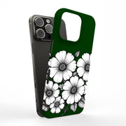 Line Art Floral Tough Cases For Apple iPhone (17, 16, 15, 14, 13, 12, 11, X, SE, 8, 7/ Air, Plus, Pro, Max, Mini, XR, XS), Print in USA