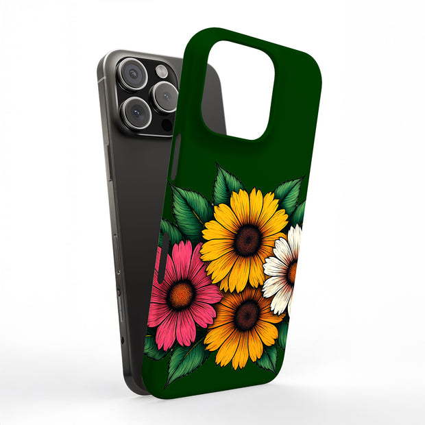 Color Art Floral Tough Cases For Apple iPhone (17, 16, 15, 14, 13, 12, 11, X, SE, 8, 7/ Air, Plus, Pro, Max, Mini, XR, XS), Print in USA