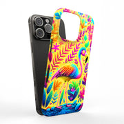 Colorful Flamingo Tough Cases For Apple iPhone (17, 16, 15, 14, 13, 12, 11, X, SE, 8, 7/ Air, Plus, Pro, Max, Mini, XR, XS), Print in USA