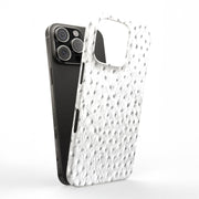 White Ostrich Tough Cases For Apple iPhone (17, 16, 15, 14, 13, 12, 11, X, SE, 8, 7/ Air, Plus, Pro, Max, Mini, XR, XS), Print in USA