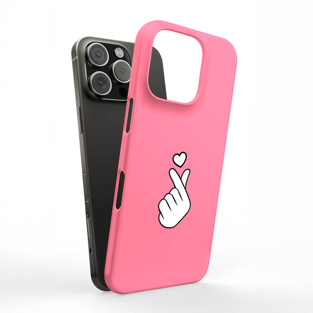 Finger Heart Tough Cases For Apple iPhone (17, 16, 15, 14, 13, 12, 11, X, SE, 8, 7/ Air, Plus, Pro, Max, Mini, XR, XS), Print in USA