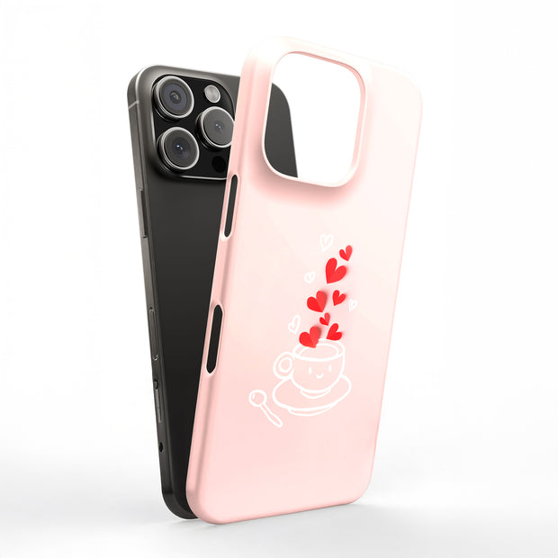A Cup of Hearts Tough Cases For Apple iPhone (17, 16, 15, 14, 13, 12, 11, X, SE, 8, 7/ Air, Plus, Pro, Max, Mini, XR, XS), Print in USA