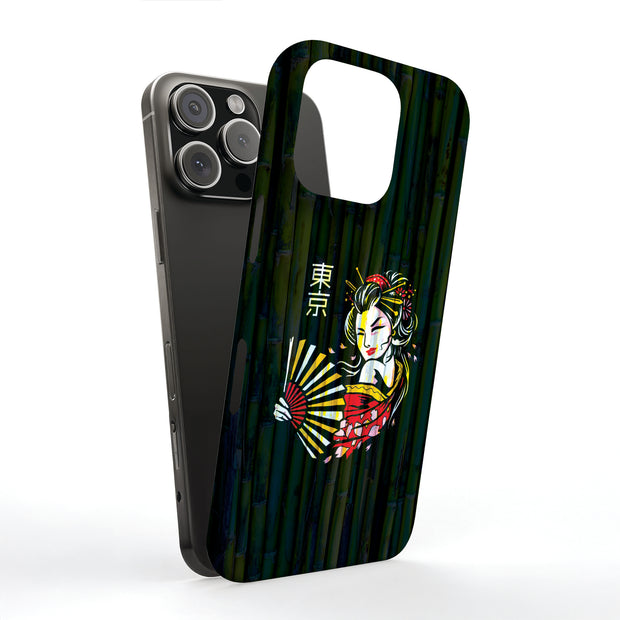 Geisha Bamboo Tough Cases For Apple iPhone (17, 16, 15, 14, 13, 12, 11, X, SE, 8, 7/ Air, Plus, Pro, Max, Mini, XR, XS), Print in USA