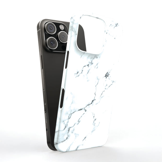 White Marble Tough Cases For Apple iPhone (17, 16, 15, 14, 13, 12, 11, X, SE, 8, 7/ Air, Plus, Pro, Max, Mini, XR, XS), Print in USA