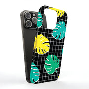Tropical Leaves Tough Cases For Apple iPhone (17, 16, 15, 14, 13, 12, 11, X, SE, 8, 7/ Air, Plus, Pro, Max, Mini, XR, XS), Print in USA