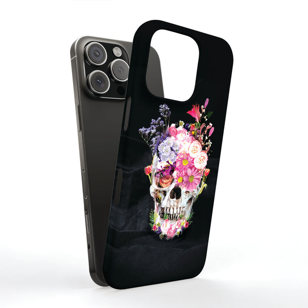 Flower Skull Tough Cases For Apple iPhone (17, 16, 15, 14, 13, 12, 11, X, SE, 8, 7/ Air, Plus, Pro, Max, Mini, XR, XS), Print in USA