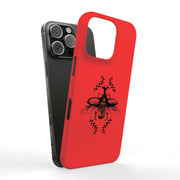 Beetle On Red Tough Cases For Apple iPhone (17, 16, 15, 14, 13, 12, 11, X, SE, 8, 7/ Air, Plus, Pro, Max, Mini, XR, XS), Print in USA