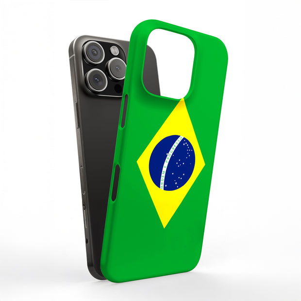 Flag Brazil Tough Cases For Apple iPhone (17, 16, 15, 14, 13, 12, 11, X, SE, 8, 7/ Air, Plus, Pro, Max, Mini, XR, XS), Print in USA