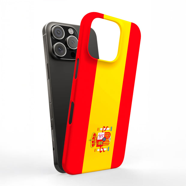 Flag Spain Tough Cases For Apple iPhone (17, 16, 15, 14, 13, 12, 11, X, SE, 8, 7/ Air, Plus, Pro, Max, Mini, XR, XS), Print in USA