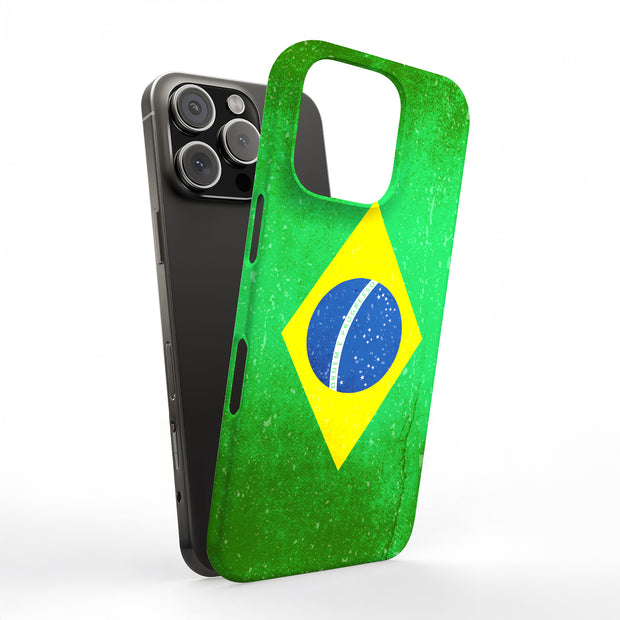 Old Flag Brazil Tough Cases For Apple iPhone (17, 16, 15, 14, 13, 12, 11, X, SE, 8, 7/ Air, Plus, Pro, Max, Mini, XR, XS), Print in USA