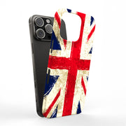 Old UK Flag Tough Cases For Apple iPhone (17, 16, 15, 14, 13, 12, 11, X, SE, 8, 7/ Air, Plus, Pro, Max, Mini, XR, XS), Print in USA
