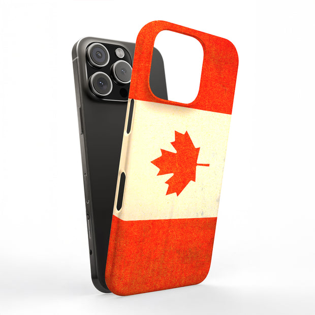 Old Flag Canada Tough Cases For Apple iPhone (17, 16, 15, 14, 13, 12, 11, X, SE, 8, 7/ Air, Plus, Pro, Max, Mini, XR, XS), Print in USA