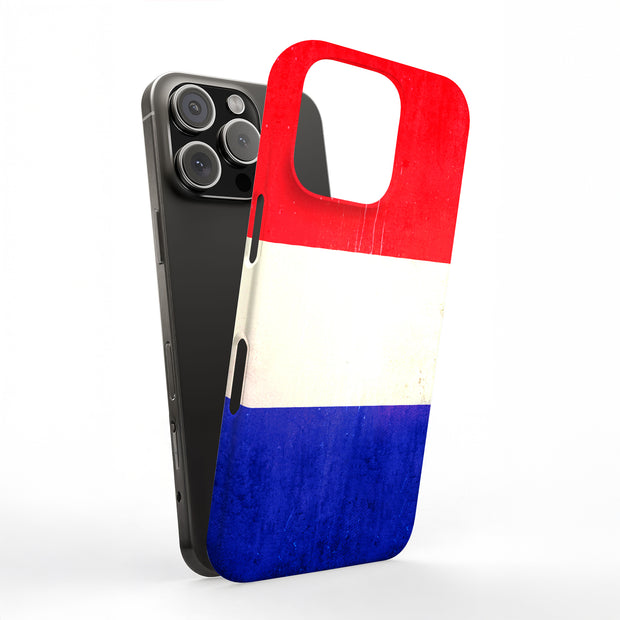 Old Flag France Tough Cases For Apple iPhone (17, 16, 15, 14, 13, 12, 11, X, SE, 8, 7/ Air, Plus, Pro, Max, Mini, XR, XS), Print in USA