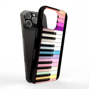 Rainbow Piano Tough Cases For Apple iPhone (17, 16, 15, 14, 13, 12, 11, X, SE, 8, 7/ Air, Plus, Pro, Max, Mini, XR, XS), Print in USA