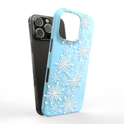 Snowflake Blue Tough Cases For Apple iPhone (17, 16, 15, 14, 13, 12, 11, X, SE, 8, 7/ Air, Plus, Pro, Max, Mini, XR, XS), Print in USA