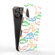 Dinosaur Cute 3 Tough Cases For Apple iPhone (17, 16, 15, 14, 13, 12, 11, X, SE, 8, 7/ Air, Plus, Pro, Max, Mini, XR, XS), Print in USA