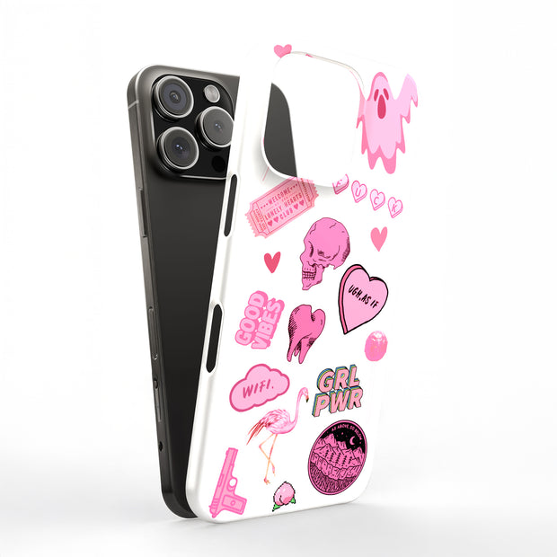 Skull Collage Tough Cases For Apple iPhone (17, 16, 15, 14, 13, 12, 11, X, SE, 8, 7/ Air, Plus, Pro, Max, Mini, XR, XS), Print in USA