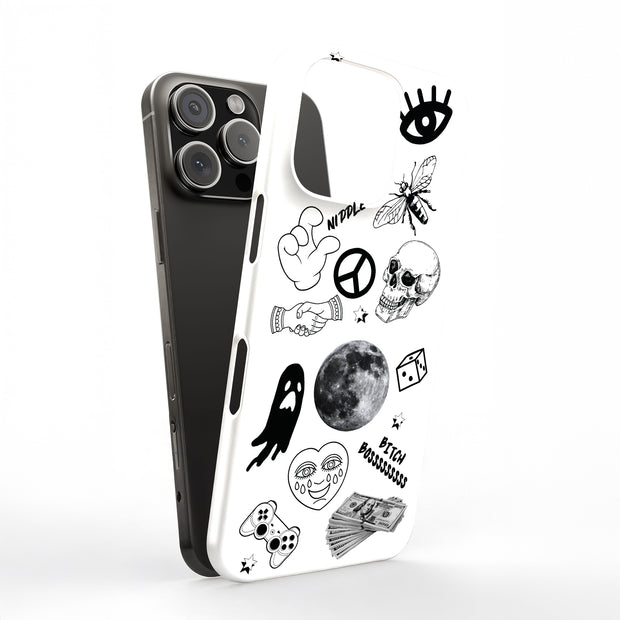 Ghost Collage Tough Cases For Apple iPhone (17, 16, 15, 14, 13, 12, 11, X, SE, 8, 7/ Air, Plus, Pro, Max, Mini, XR, XS), Print in USA