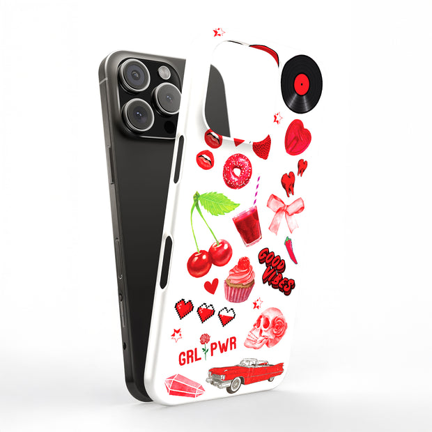 Cherry Collage Tough Cases For Apple iPhone (17, 16, 15, 14, 13, 12, 11, X, SE, 8, 7/ Air, Plus, Pro, Max, Mini, XR, XS), Print in USA