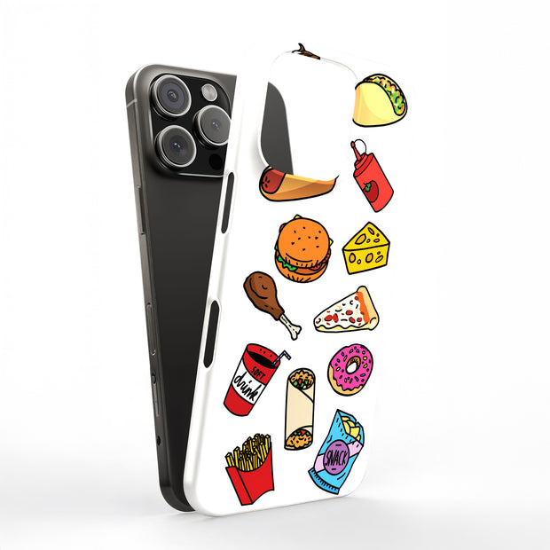 Food Collage Tough Cases For Apple iPhone (17, 16, 15, 14, 13, 12, 11, X, SE, 8, 7/ Air, Plus, Pro, Max, Mini, XR, XS), Print in USA