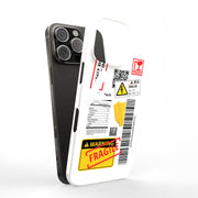 Warning Collage Tough Cases For Apple iPhone (17, 16, 15, 14, 13, 12, 11, X, SE, 8, 7/ Air, Plus, Pro, Max, Mini, XR, XS), Print in USA