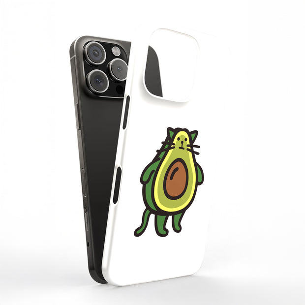 Cat Avocado Tough Cases For Apple iPhone (17, 16, 15, 14, 13, 12, 11, X, SE, 8, 7/ Air, Plus, Pro, Max, Mini, XR, XS), Print in USA