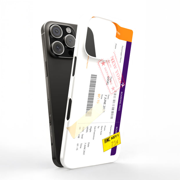Boarding Pass  Tough Cases For Apple iPhone (17, 16, 15, 14, 13, 12, 11, X, SE, 8, 7/ Air, Plus, Pro, Max, Mini, XR, XS), Print in USA