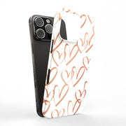 Brown Hearts Tough Cases For Apple iPhone (17, 16, 15, 14, 13, 12, 11, X, SE, 8, 7/ Air, Plus, Pro, Max, Mini, XR, XS), Print in USA