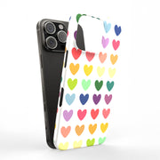 Colorful Hearts Tough Cases For Apple iPhone (17, 16, 15, 14, 13, 12, 11, X, SE, 8, 7/ Air, Plus, Pro, Max, Mini, XR, XS), Print in USA