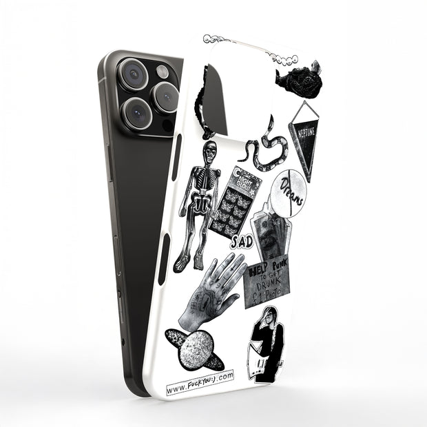 Grunge Collage4 Tough Cases For Apple iPhone (17, 16, 15, 14, 13, 12, 11, X, SE, 8, 7/ Air, Plus, Pro, Max, Mini, XR, XS), Print in USA