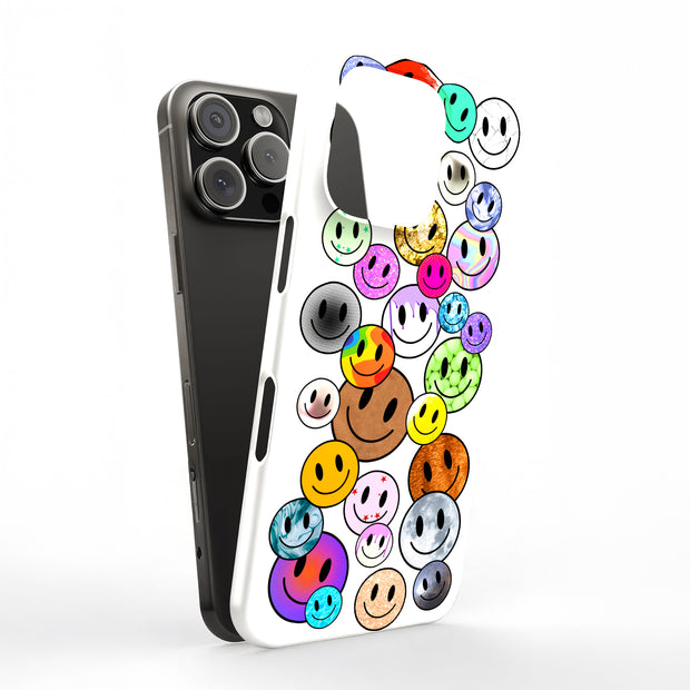 Cute Smile Face Tough Cases For Apple iPhone (17, 16, 15, 14, 13, 12, 11, X, SE, 8, 7/ Air, Plus, Pro, Max, Mini, XR, XS), Print in USA